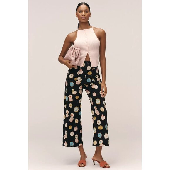 The Danielle Kroll Colette Crop Wide-Leg Pants by Maeve 33 - Picture 2 of 4